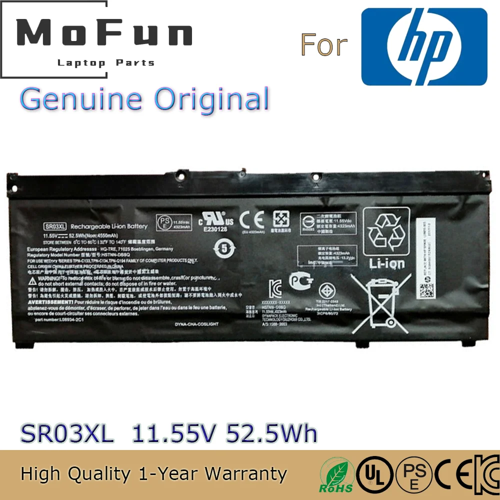 Imagem -01 - Bateria do Portátil para hp Pavilion Brandnew Original Sr03xl 11.55v 52.5wh 15-cx 15-cx00 15-cx0058wm Hstnn-db8q Ib8l bateria do portatil para hp pavilion brandnew original sr03xl 1155v 525wh 15 cx 15 cx00 15 cx0058wm hstnn db8q ib8l 01