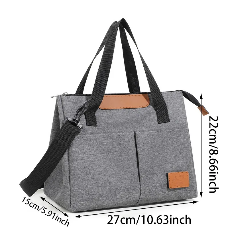 Bolsa aislante de mano con correa para el hombro, bolsa de almuerzo impermeable gruesa, bolsas refrigerantes para oficina, 1 ud.