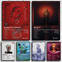 Pop Rap Music Album Cover Young Thug Poster Aesthetic Rapper Hip Hop Rock JEFFERY Slime Season Canvas Art Home Room Wall Decor