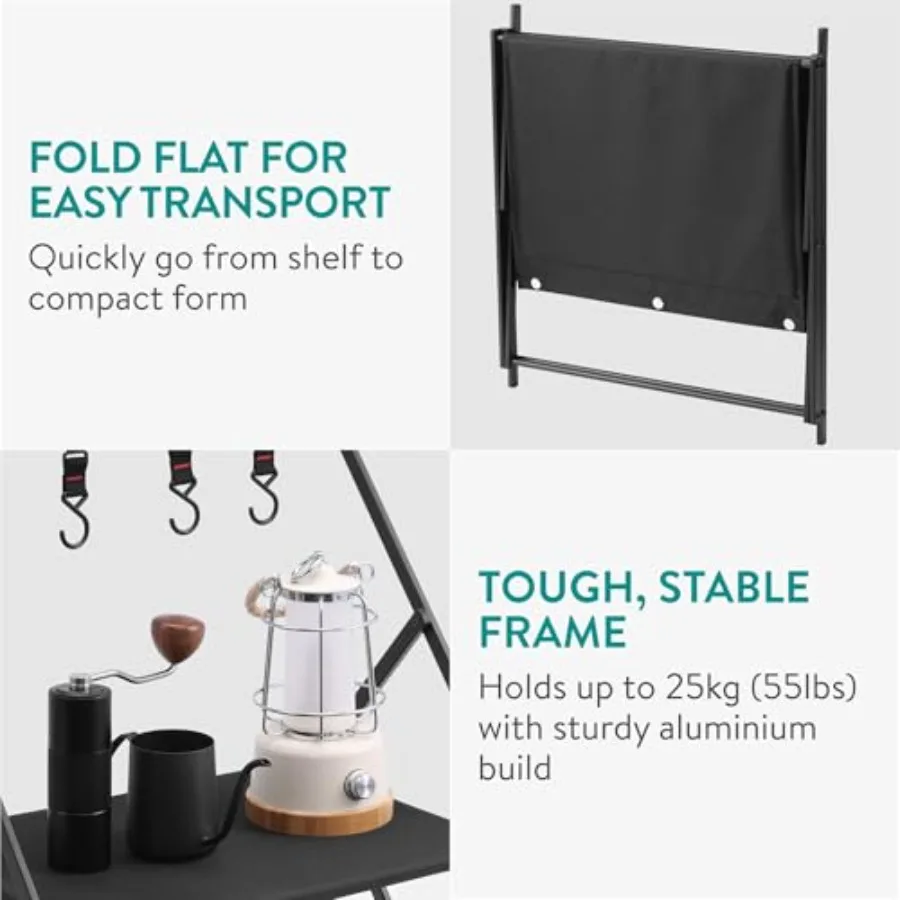 محطة مطبخ للتخييم خفيفة الوزن ومتينة وقابلة للطي وطاولات تخييم قابلة للطي للاستخدام الخارجي مثالية للنزهات على الشاطئ والباب الخلفي U #4