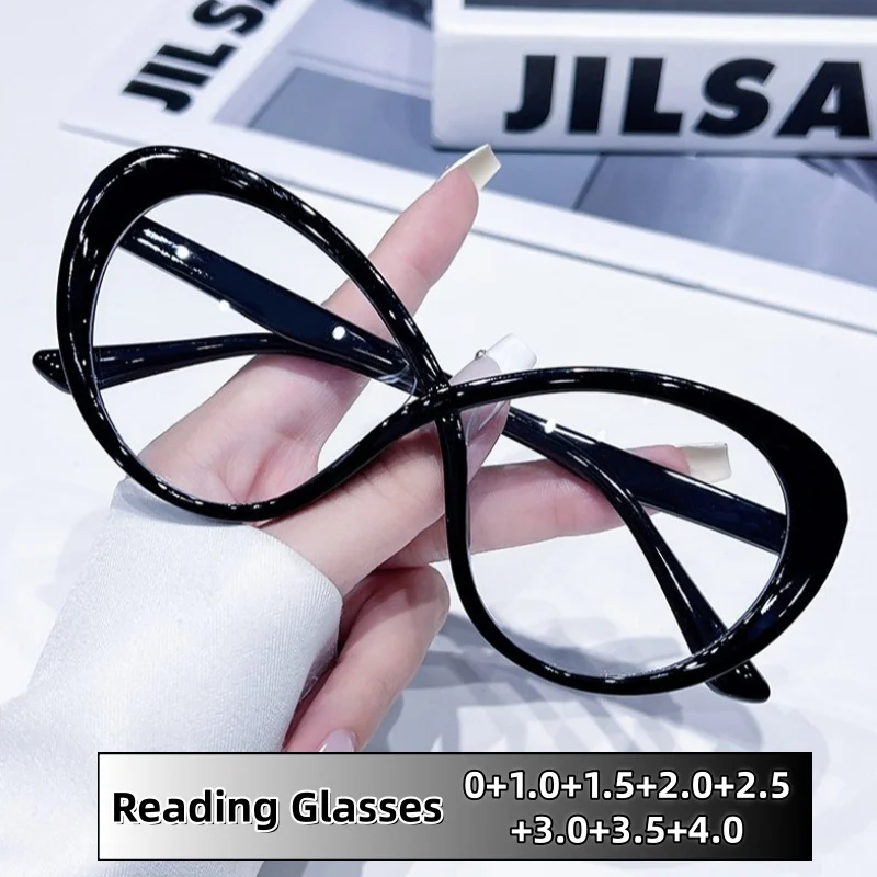 Luxury High Definition Reading Glasses Blue Light Blocking Eyewear Diopter Eyeglasses  0 To +4.0 Show Small Face Unisex