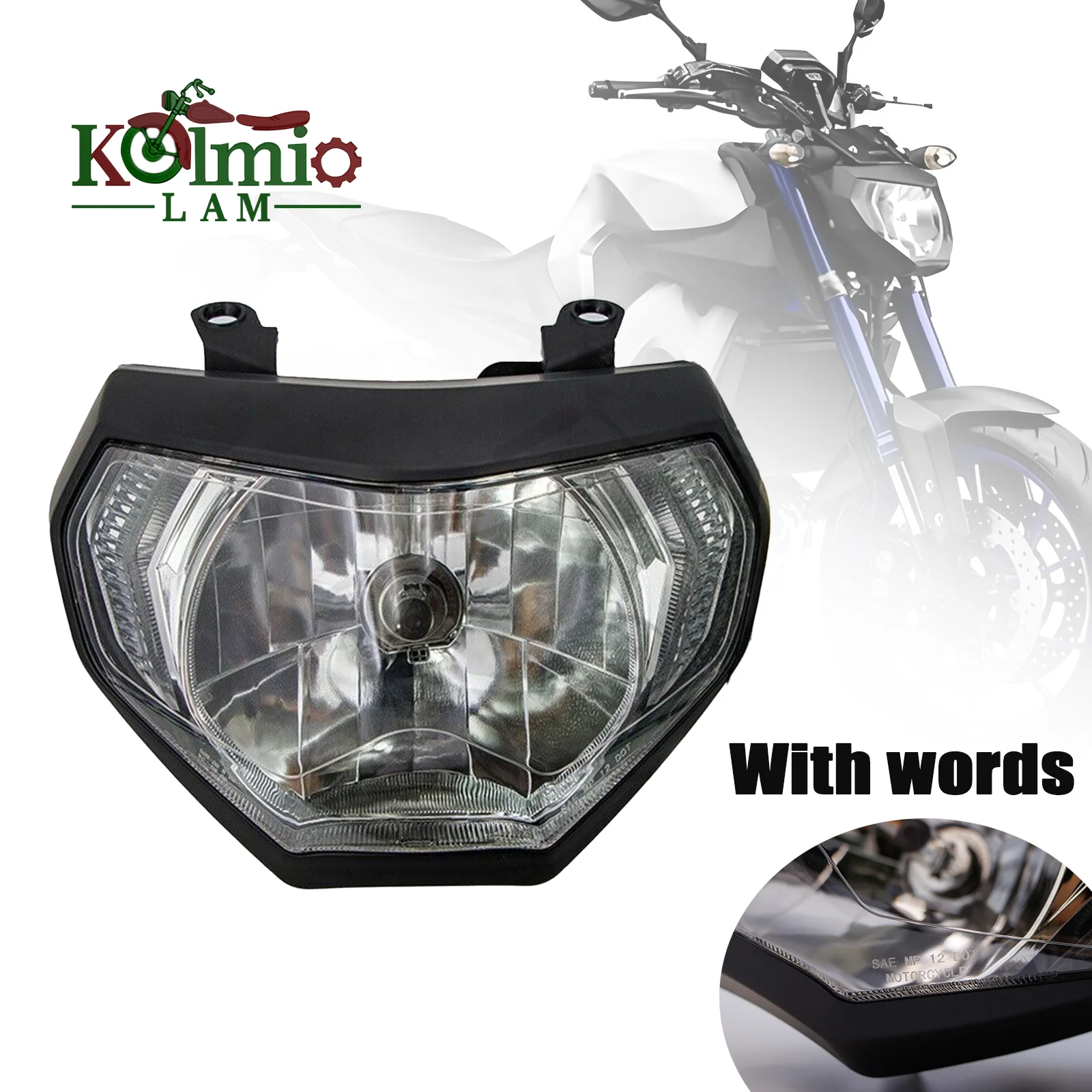

Fit For Headlight YAMAHA MT 09 FZ09 MT-09 MT09 Front Lamp White Light Headlamp 2013 2014 2015 2016 Headlight H4 Halogen Bulb
