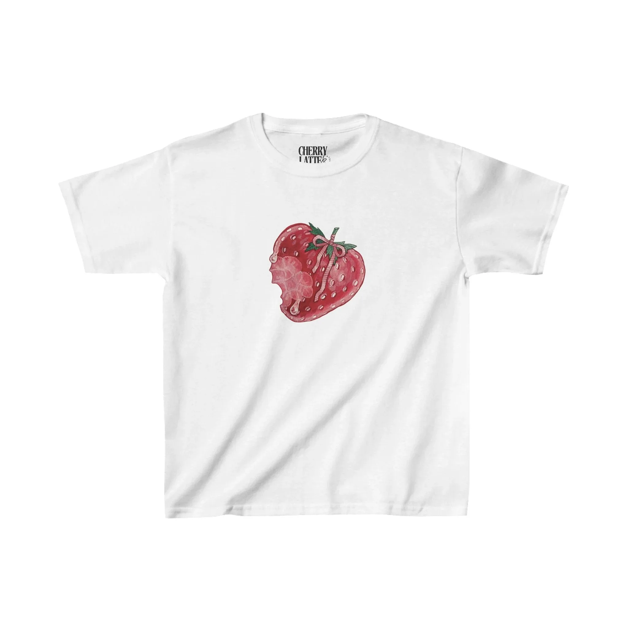 2024 Summer New Pink Fashion Strawberry Printed Harajuku Casual Loose Ulzzang Kawaii Female T Shirt Hot sweet round neck