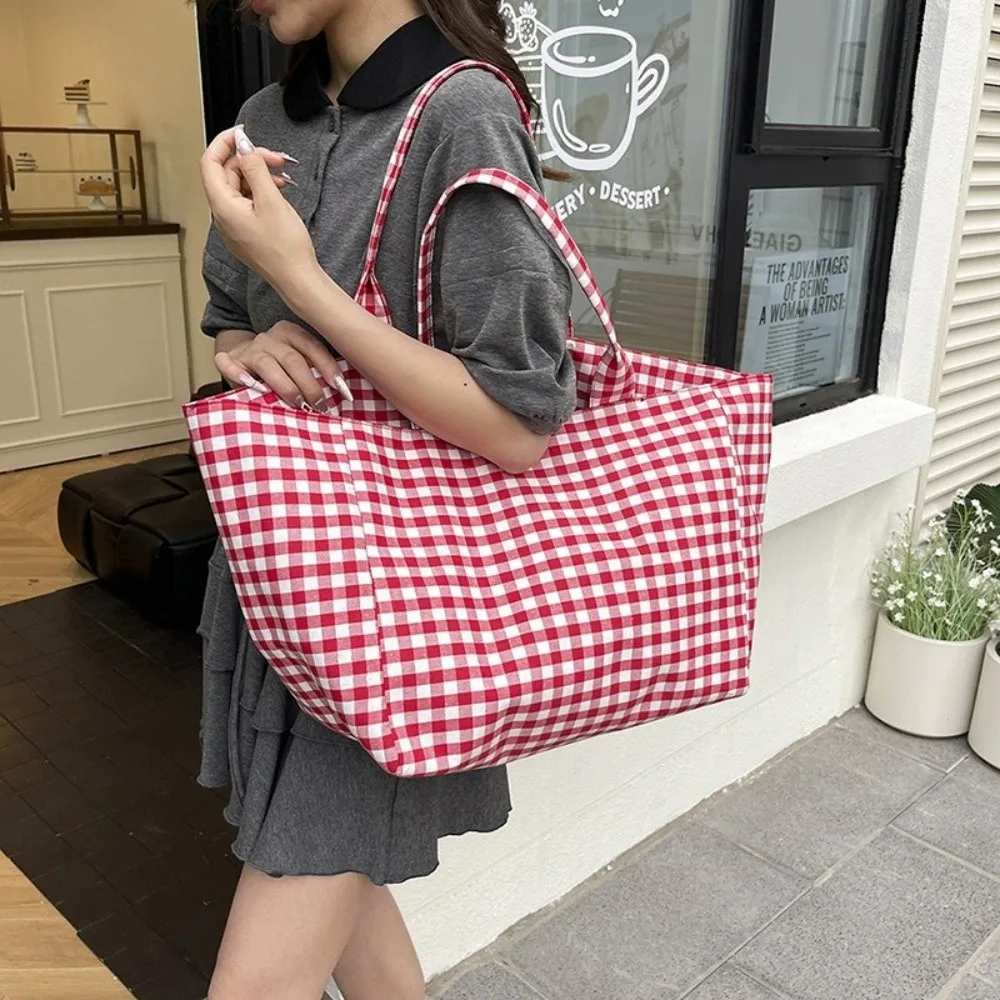 

Casual Plaid Underarm Bag Large Capacity Double-sided Shoulder Bag Tote Bag Women