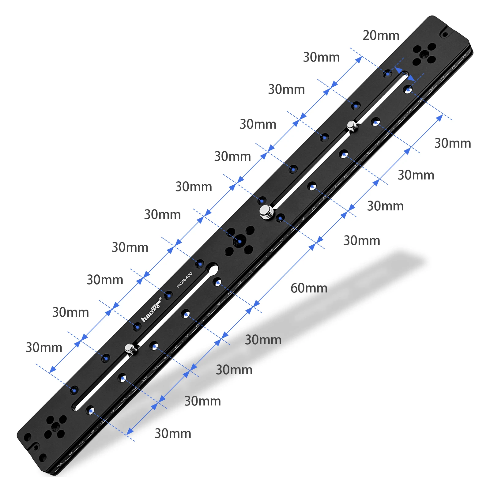 Haoge 400mm Multi-purpose Dual Dovetail Long Quick Release Extender Rail Sliding Plate for Camera Tripod Ballhead Clamp fit Arca