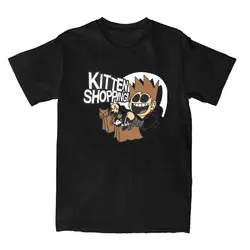 Men Women's Funny Eddsworld Kitten Shoppings Cartoon T-Shirts Merchandise Humor Pure Cotton T Shirt Tee Clothes Gift Idea