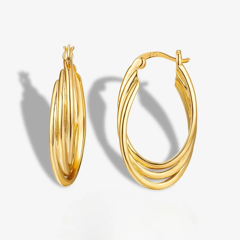 

New S925 Silver Earrings with A Light Luxury and High-end Feel, Silver Needle Body Oval Earrings, Wedding Jewelry