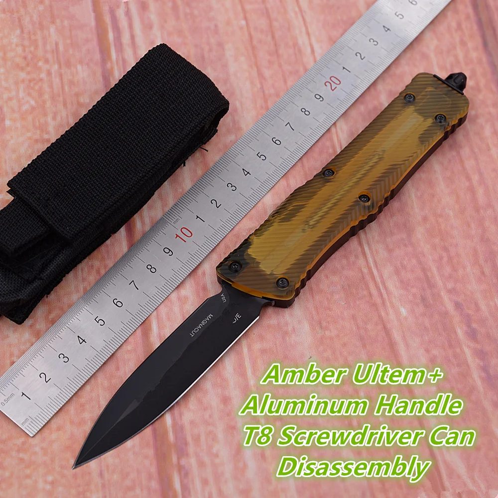 

JUFULE 2023 Combat TD Amber Ultem Aluminium handle Mark Magnacut Blade Survival EDC Fishing Camping Tool Kitchen Utility knife