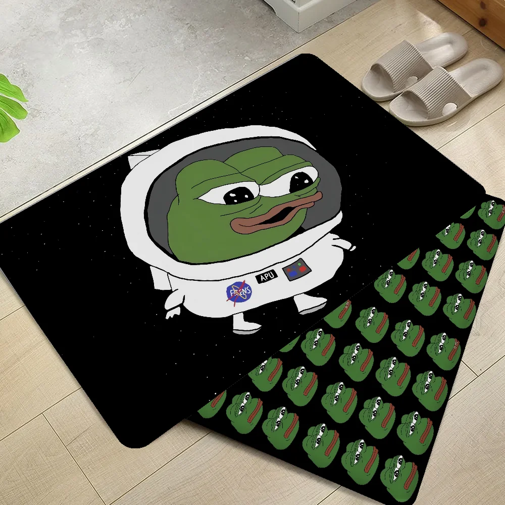 

P-Pepe The Frog Face Floor Mat Bathroom Mat Anti-slip Absorb Water Long Strip Cushion Bedroon Mat Welcome Doormat