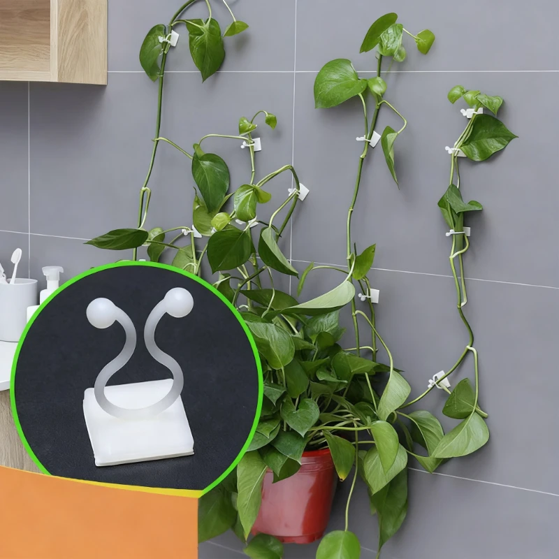 10pcs Creative Hook Green Robe Climbing Wall Vine Fixing Device Hook Data Cable Fixing Device No Drilling