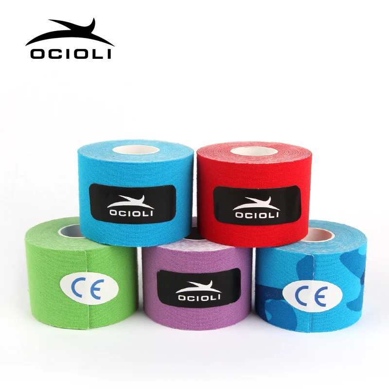 5cm*5m Elastic Bandage Cotton Adhesive Kinesiologe Tape Sport Injury Muscle Strain Protection Kinesiology Taping Muscle Tennis