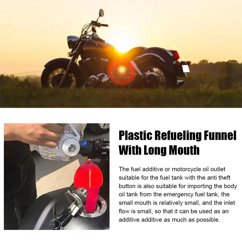 

Car Gasoline Oil Fuel Filling Funnel - Long Mouth Tool for Engine Refueling - Plastic Motorcycle Accessories - Anti-splash H0A9