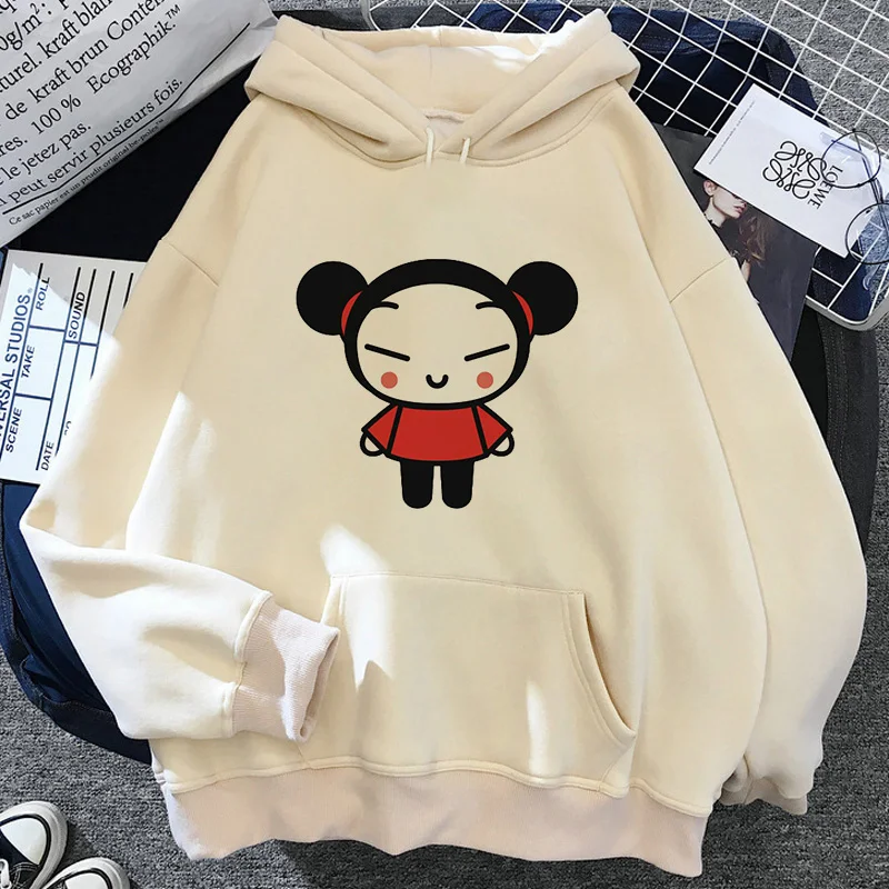 Pucca hoodies women vintage graphic 2025 streetwear Pullover clothes women graphic tracksuit Plus size hoodie