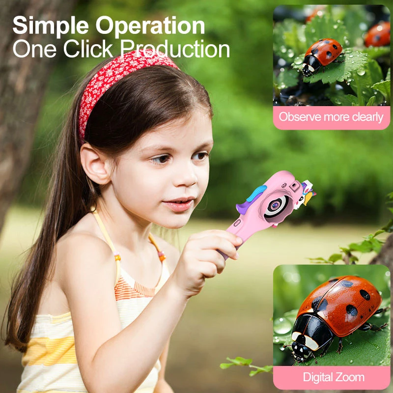 Gift for Kids-Digital Microscope 2” Screen Photo & Video Function USB Rechargeable Educational Science Explorer Scope
