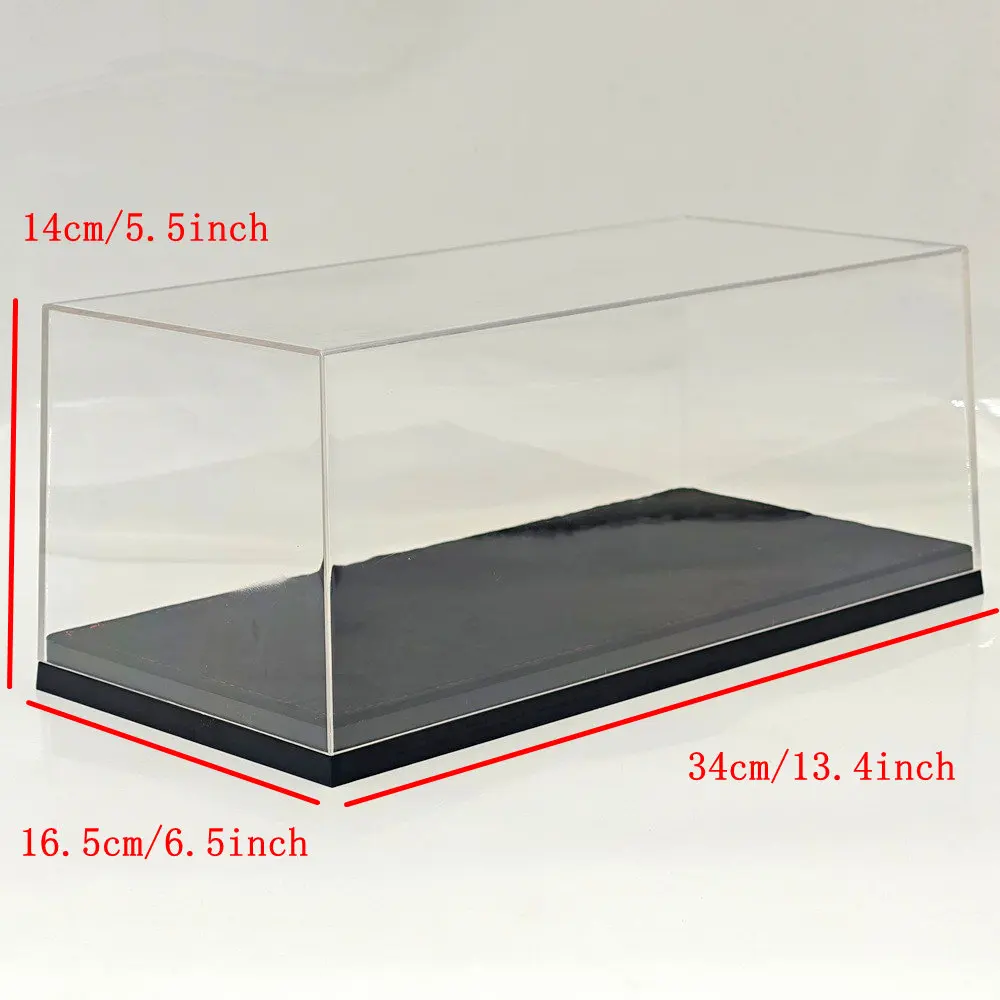 1:18 Dustproof Acrylic Display Case Flocked Base For Diecast Car Collectibles Storage