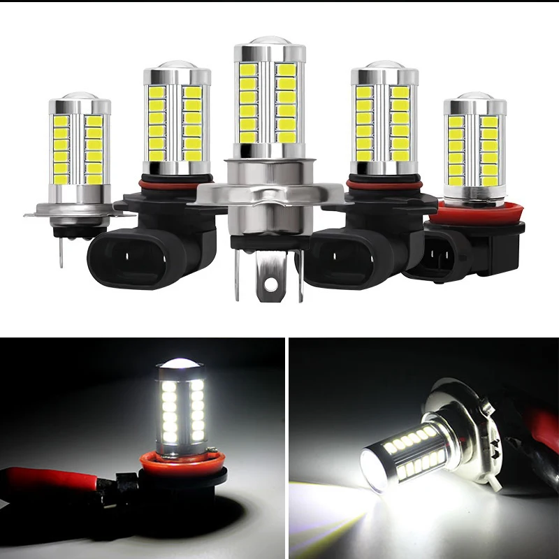 

12V Car Headlights Fog Light LED Bulb H4 / H7 / H8 / H11 / 9006 5630-33SMD LED Auto Anti-fog Running Lights Highlight 1PCS