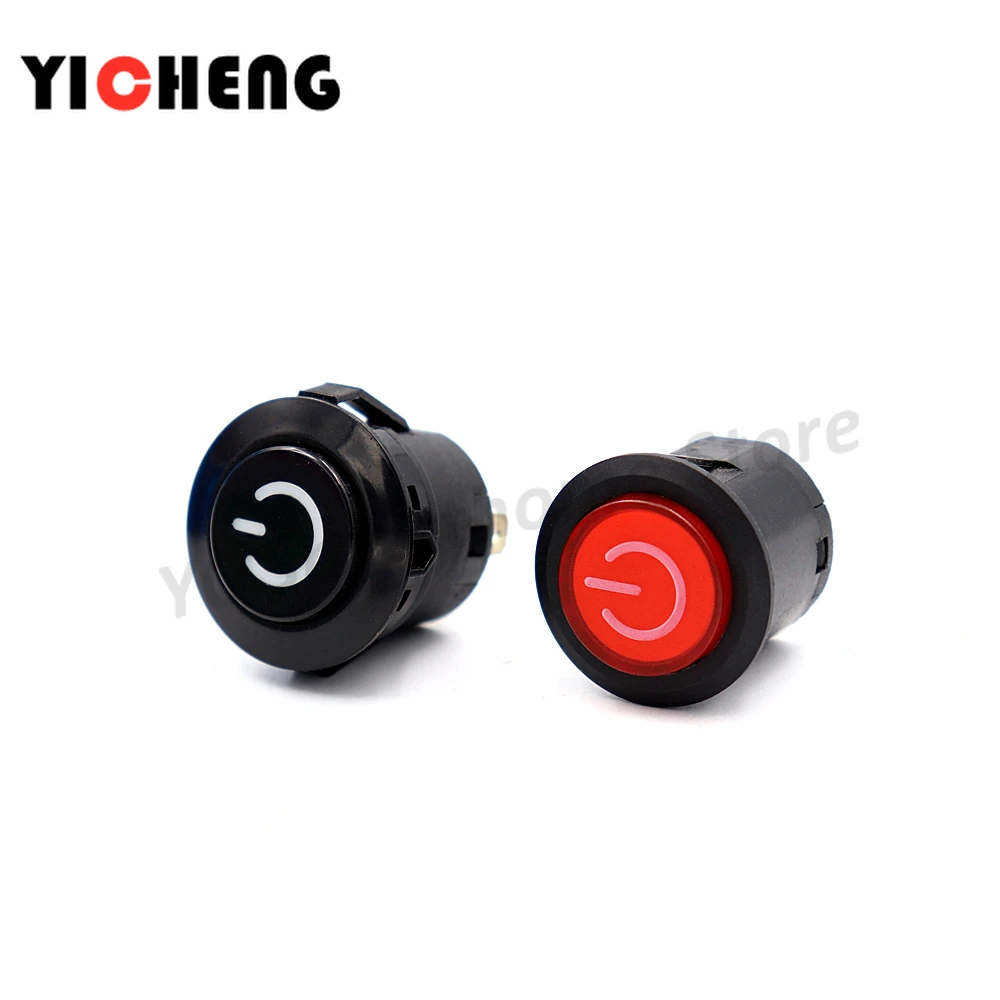 3Pcs 22MM mounting hole Stroller Power Start Switch One-key Start Round Button Electric Car Motorcycle Accessories