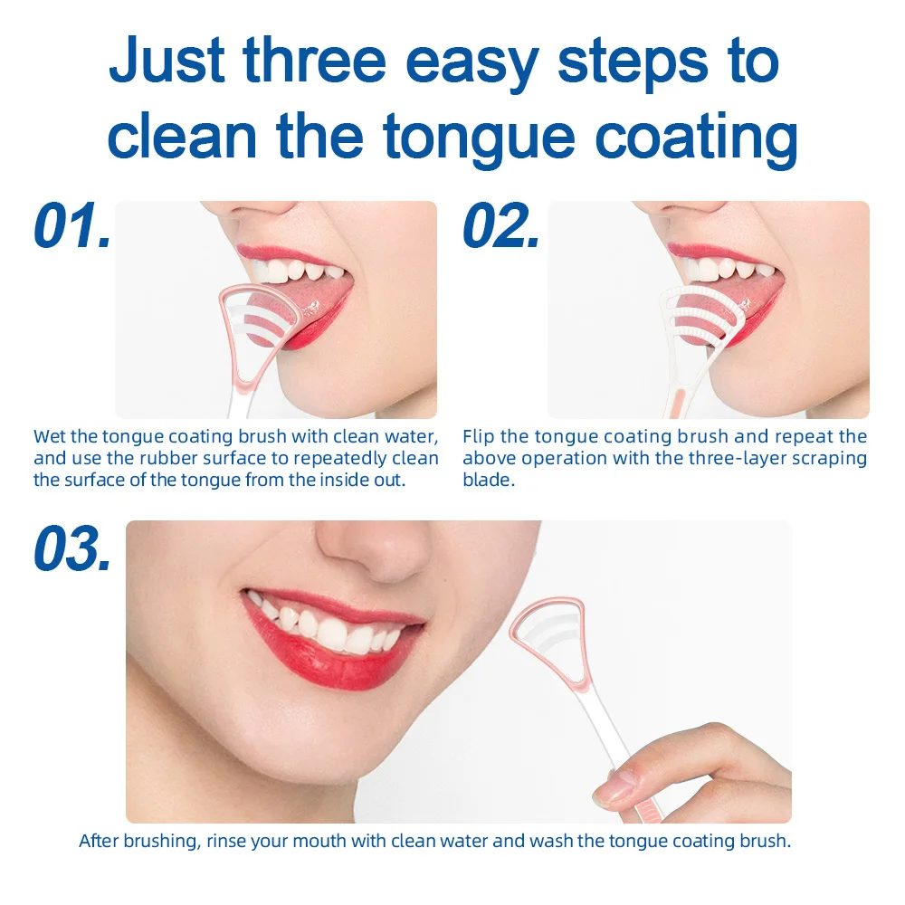 Spazzola raschietto per lingua in silicone a doppio uso all'ingrosso con manico ergonomico Forniture per l'igiene orale per la pulizia della lingua dell'alito fresco