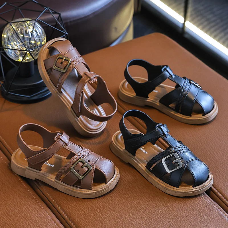 

Kids Sandals for Boys Girls Non‑Slip Soft‑Sole Beach Water Shoes Velcro Summer Children Sandals