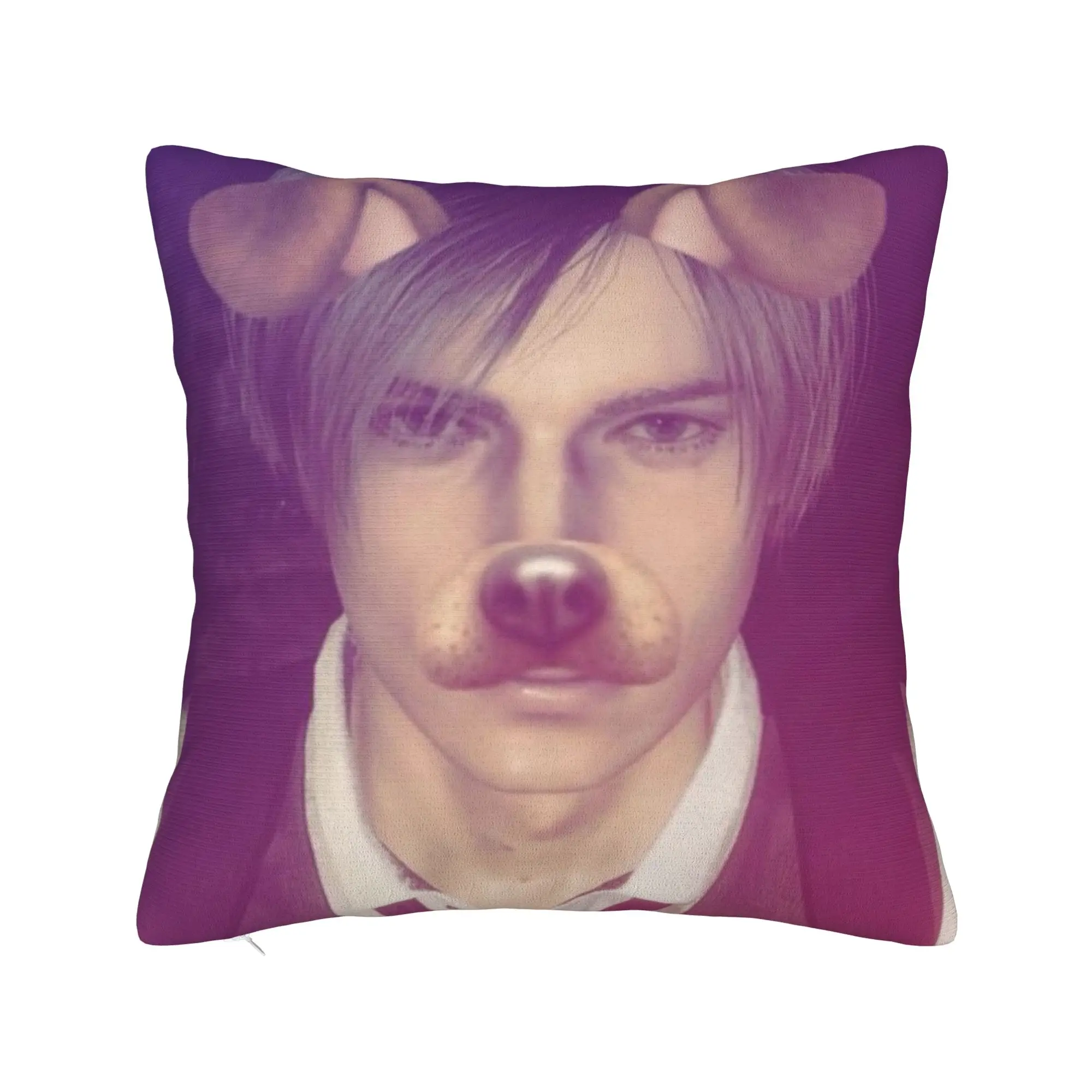Leon S Kennedy SnapChat Dog Ears Pillowcase Printing Polyester Cushion Cover Decorations  Throw Pillow Case Cover Home Square