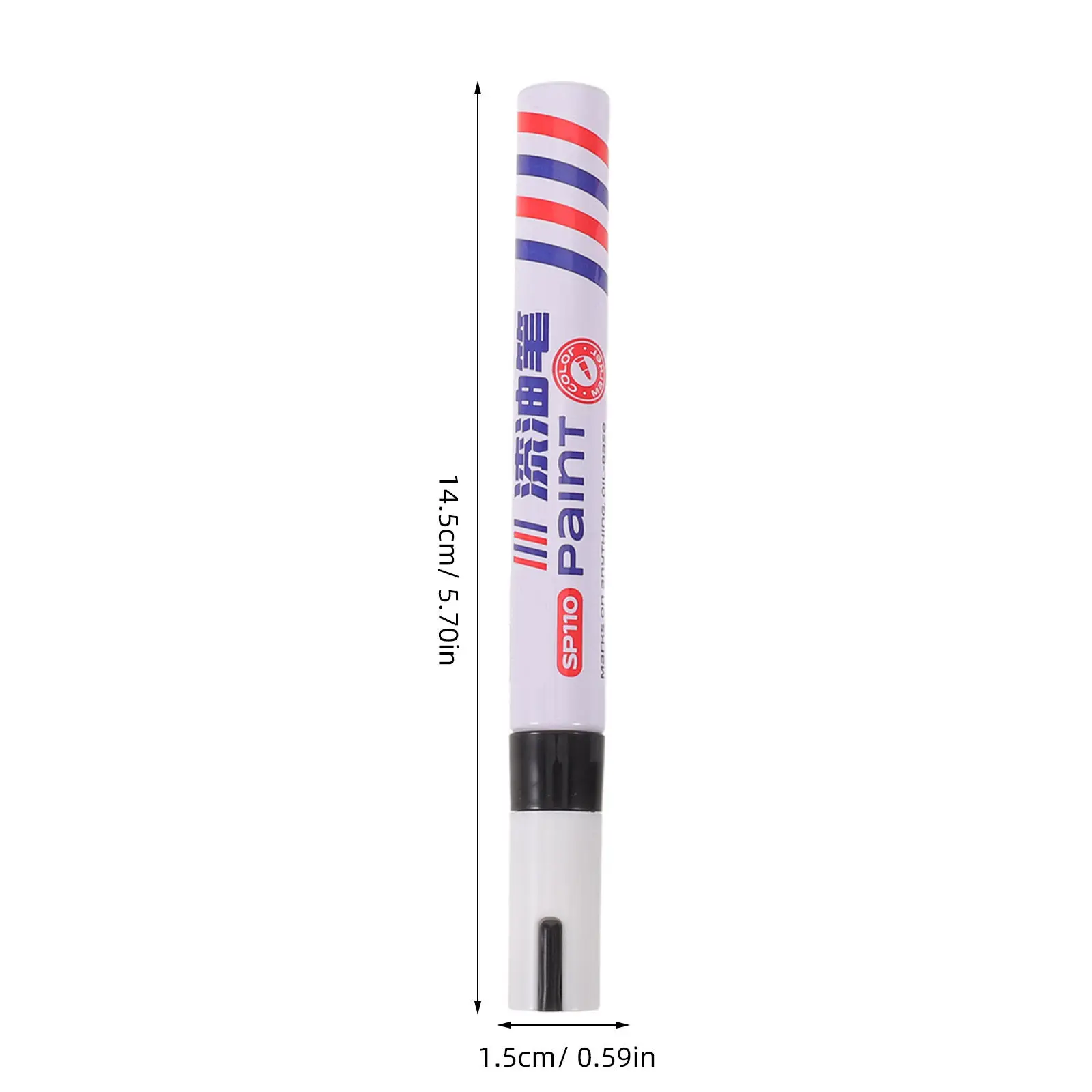 6Pcs Waterproof Paint Marker Pen Tombstone Touch Up Pen for Restoring Faded Gravestone Lettering Memorial Repair Black