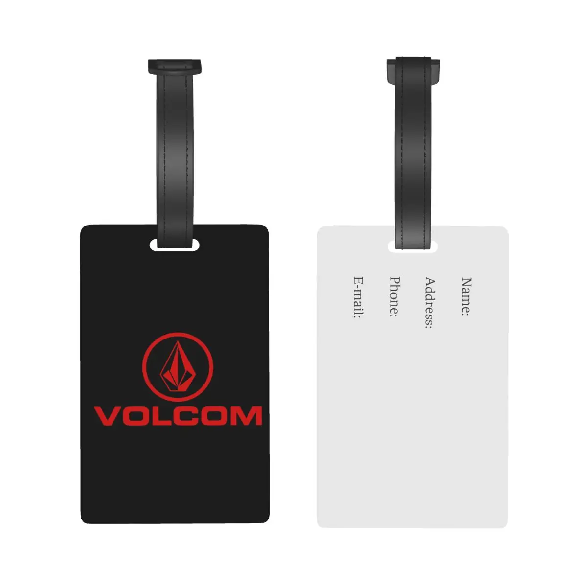 Volcom Logo  Luggage Tags Suitcase Accessories Travel PVC Fashion Baggage Boarding Tag Portable Label Holder ID Name Address