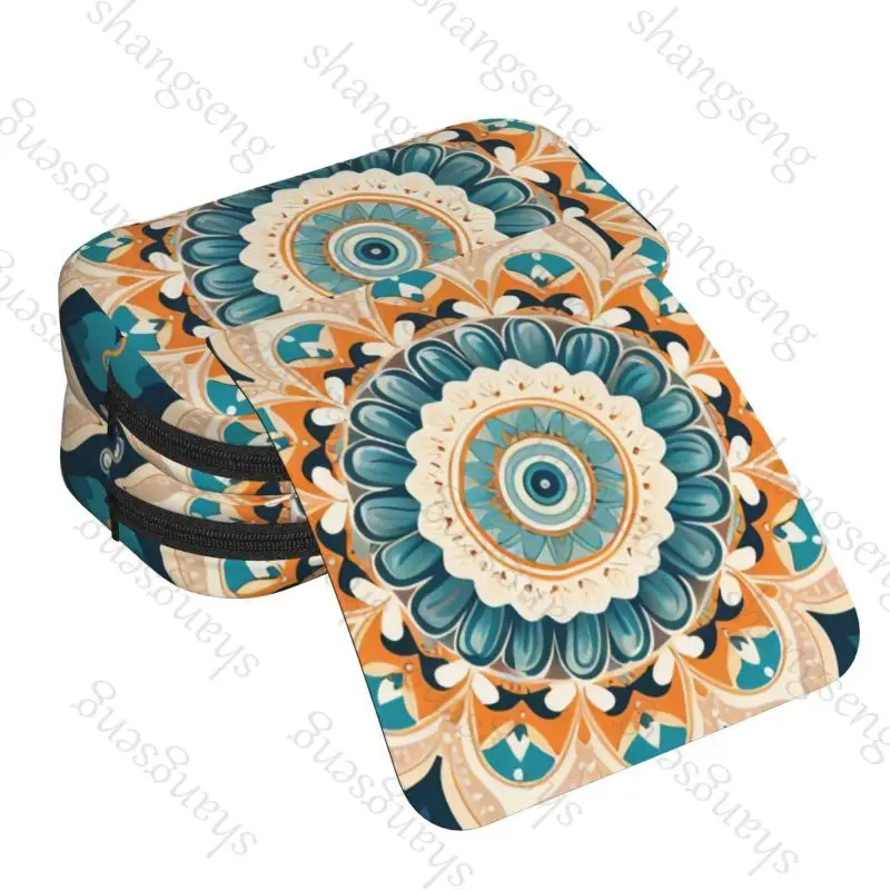 Estuche de bolígrafo con estampado de Mandala, caja de lápices con doble tapa, suministros escolares, caja de lápices para niños, bolsa de almacenamiento de cosméticos, regalo para estudiantes