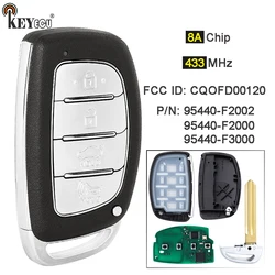 KEYECU 433MHz 8A Chip CQOFD00120 95440-F2002 95440-F2000 F3000 Inteligentny kluczyk zdalnego sterowania bezkluczykowego do Hyundai Elantra 2016-2020