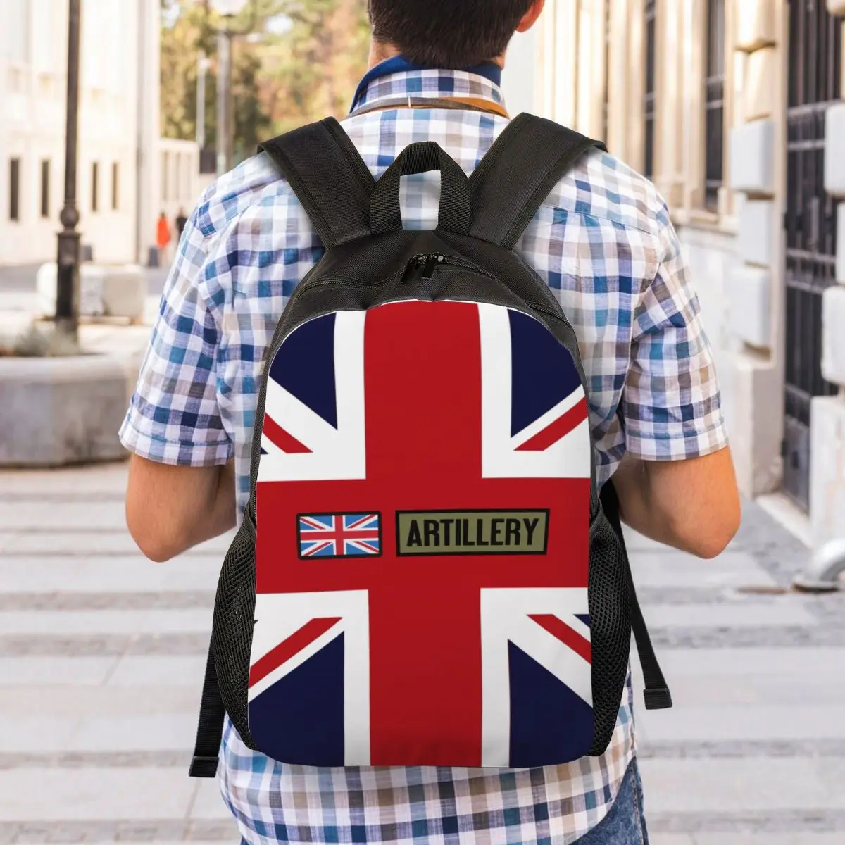 Union Jack British Flag Artillery Laptop Backpack Men Women Fashion Bookbag for School College Students Bag