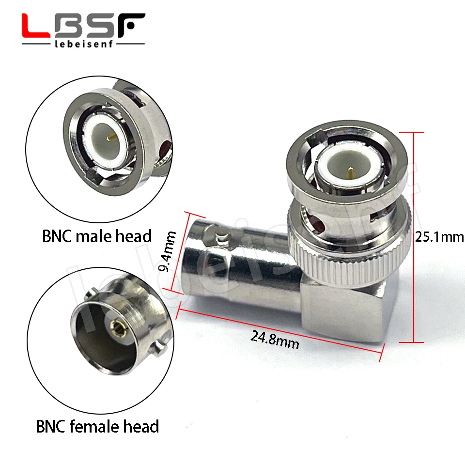 كبير جميع النحاس مطلية بالذهب BNC-JK BNC رئيس الكوع الأنثوي الدوار/محول نوع Q9L/قابس مراقبة الزاوية اليمنى 90 درجة