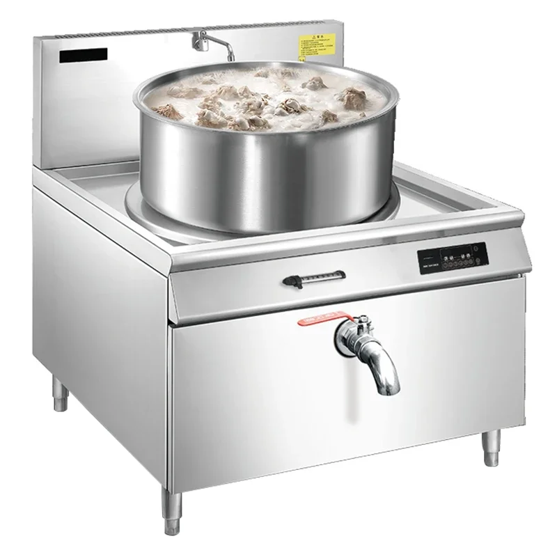 

Commercial Heavy-Duty 50-100L Large Capacity Induction Soup Kettle Beef Stew Bone Broth Cooker Kitchen Machine Stock Pot Cooker