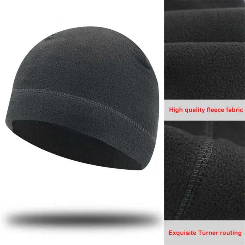 Men Polar Fleece Cap Winter Warm Outdoor Sports Running Skiing Cycling Cap Hat Windproof Soft Beanie Cap Women Ski Bike Hat Cap