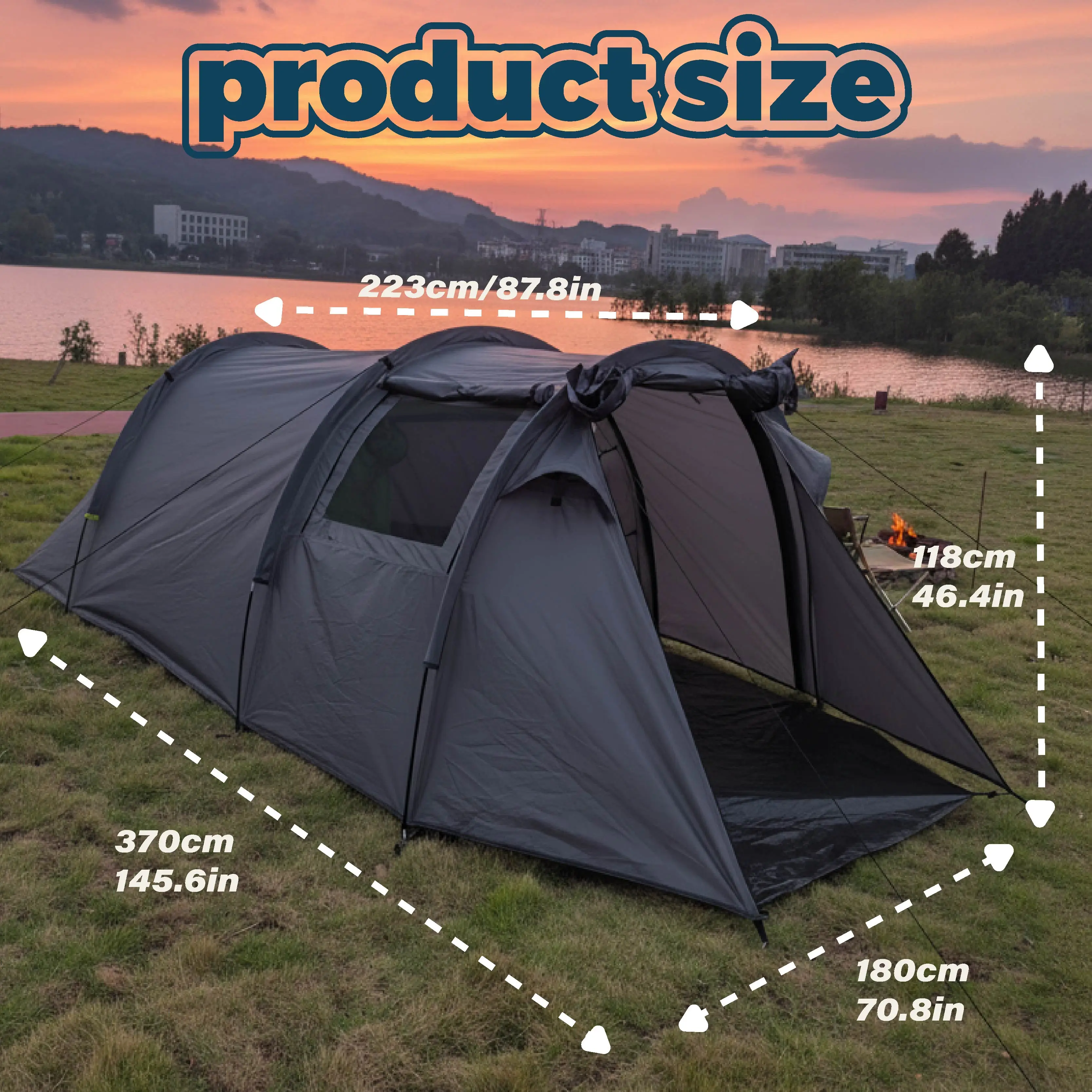 Spacious Portable Tent Family Camping Gear Easy Setup Outdoor Weekend Getaways Large Capacity Camping Shelter