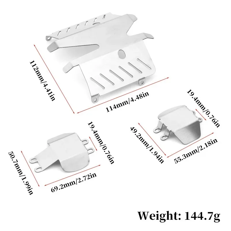 Metal Stainless Steel Chassis Armor Guard Protection Protector Skid Plate for Tamiya CC02 RC Car Upgrade Parts