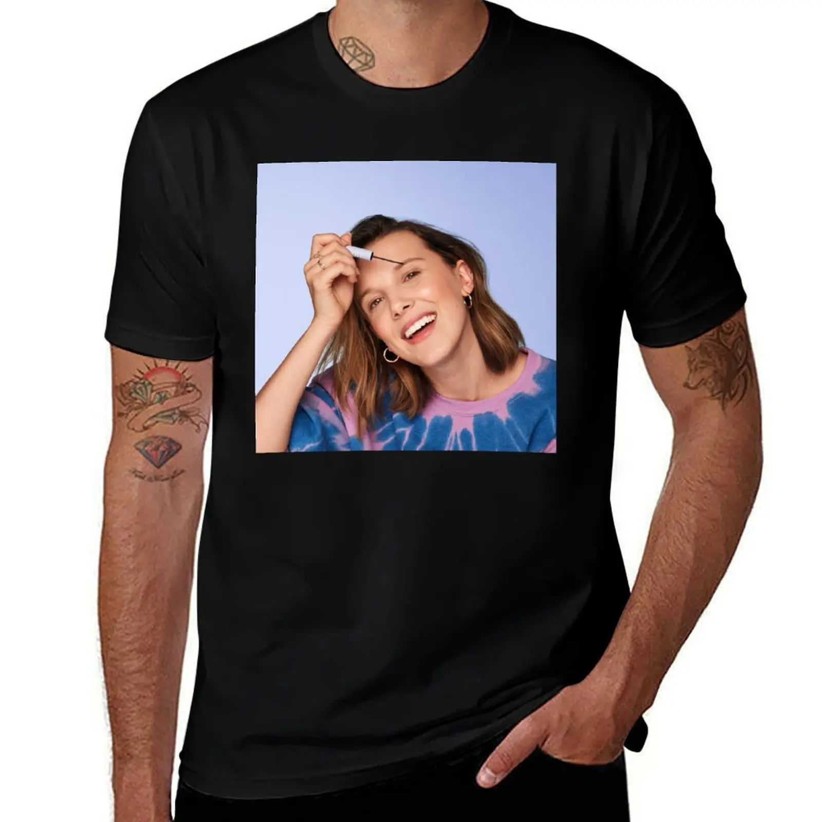 

millie bobby brown T-Shirt cotton t shirts high quality t shirt man luxury T-Shirt