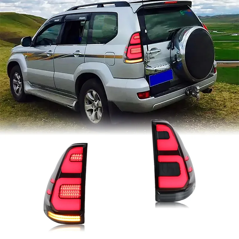 

LED Tail Lights for Land Cruiser Prado 2003-2009 - Smoked Lens, Sequential Turn Signals