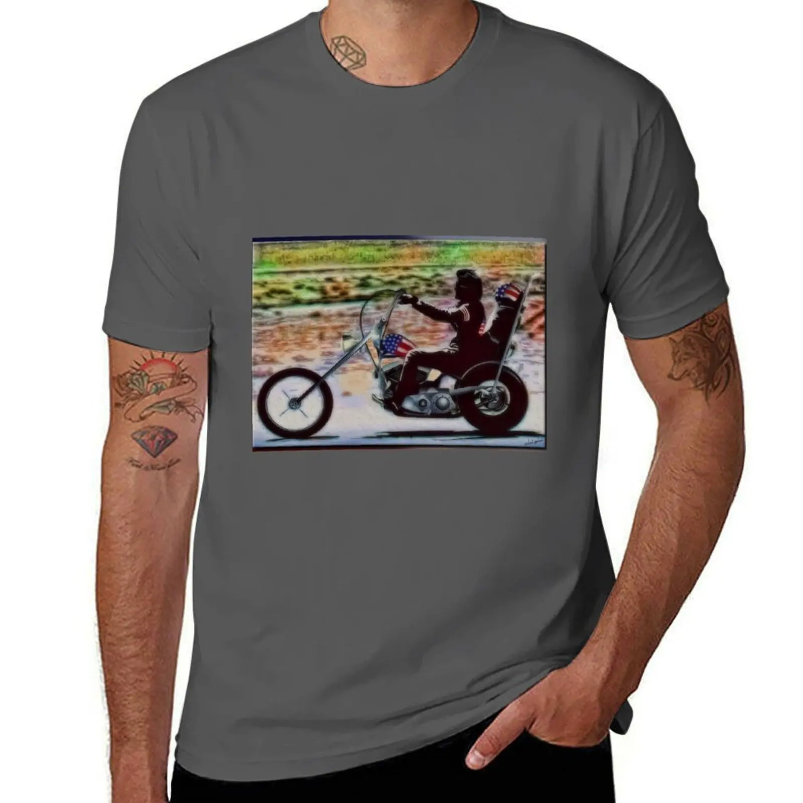 

Easy Rider T-Shirt Basic Solid Color Short Sleeve T-Shirt