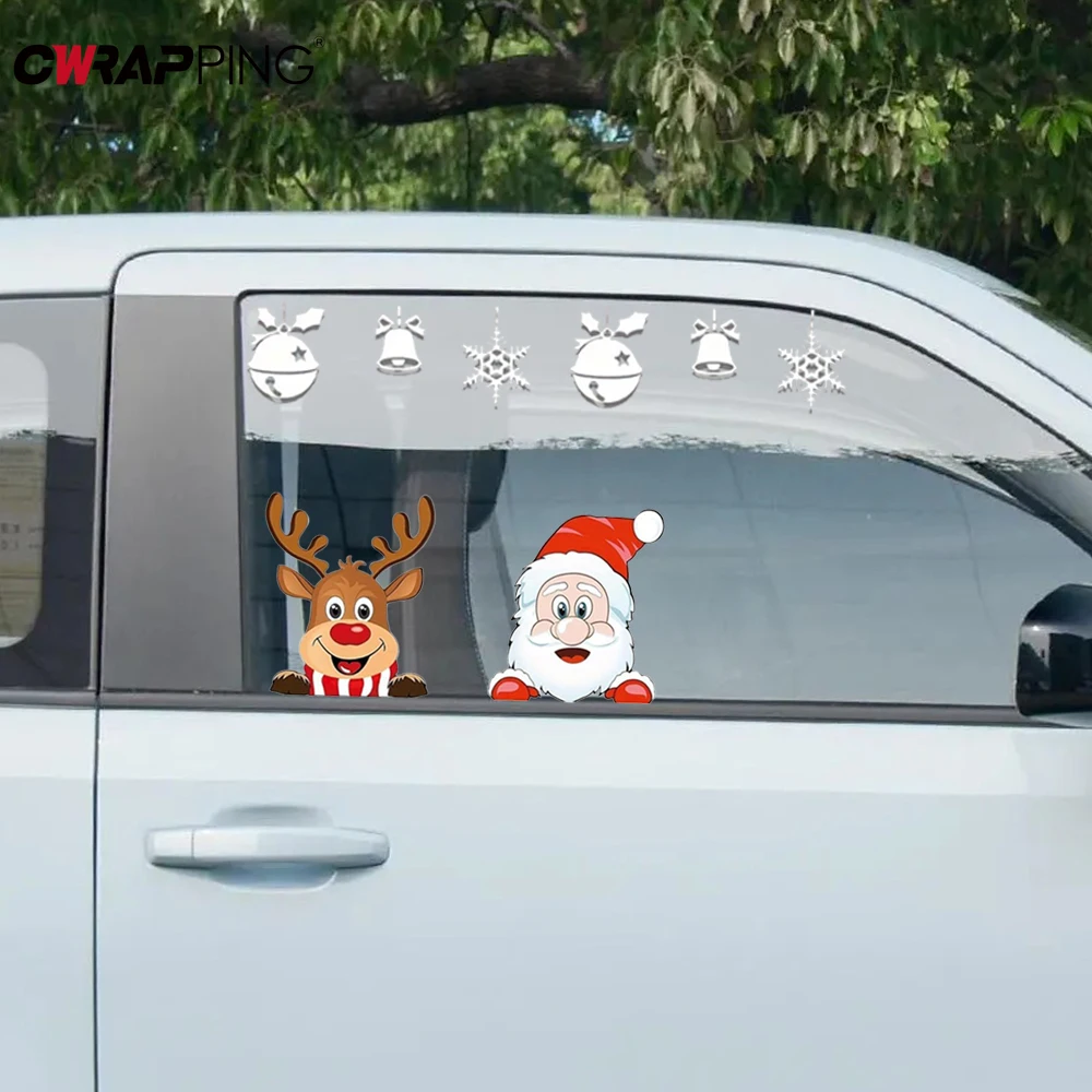 سيارة الممسحة الخلفية صائق عيد الميلاد سانتا كلوز الأيائل عيد الميلاد الجدة ملصق السيارات ممسحة نافذة الشارات عيد الميلاد الديكور الحلي #4
