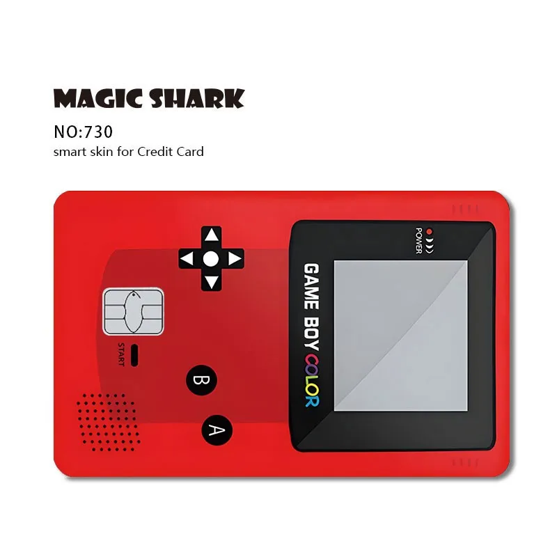 Magische Haai Cartoon Anime Schattig Meisje Spel Hond Spide Schilderij Kleine Chip Creditcard Hoesje Film Huid Sticker