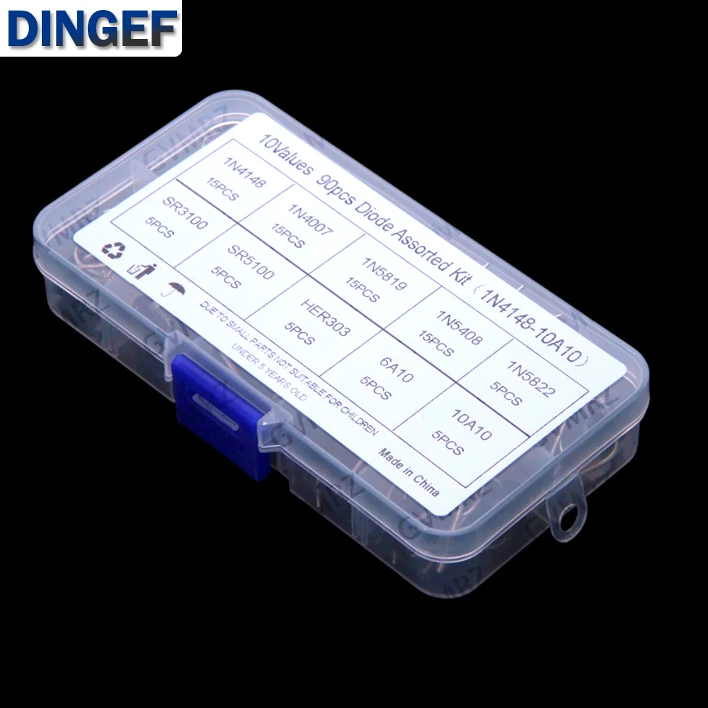 10Values 1N5408 1N5822 SR3100 1N4007 1N5819 Schottky 10A10 rectifier fast recovery diode 1N4148 1N5822
