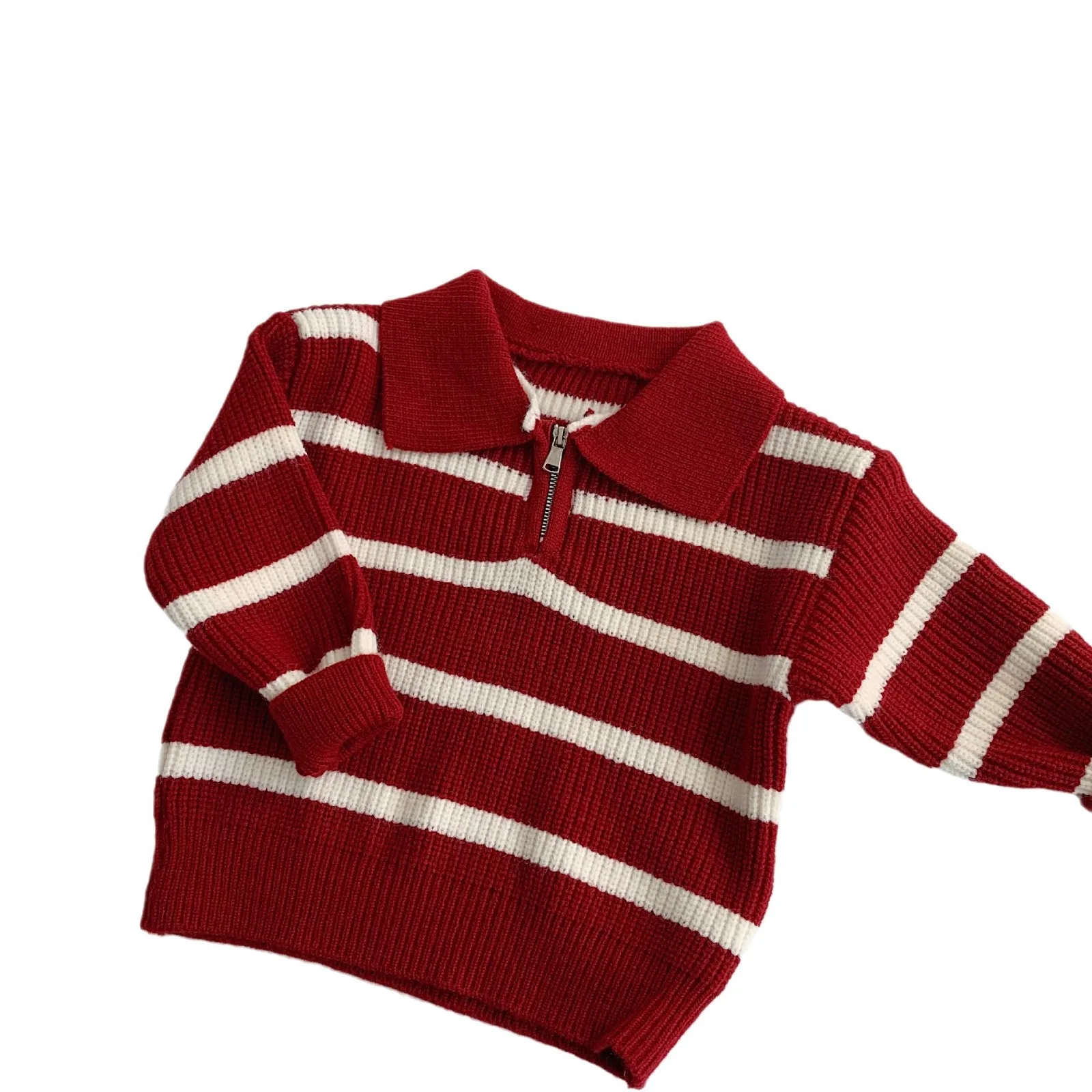 Children Clothing Fashion Warm and Comfortable Sweater 2024 Winter New Striped All Match Top Boys and Girls Knit Pullover