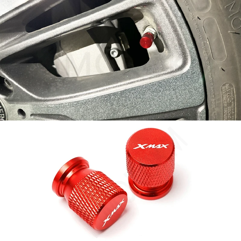 Per Yamaha XMAX 125 250 300 400 Tutto L'anno 2PCS XMAX Valvola della gomma del motociclo di Alluminio di CNC Porta dell'aria del pneumatico Stelo Tappo di copertura Accessori