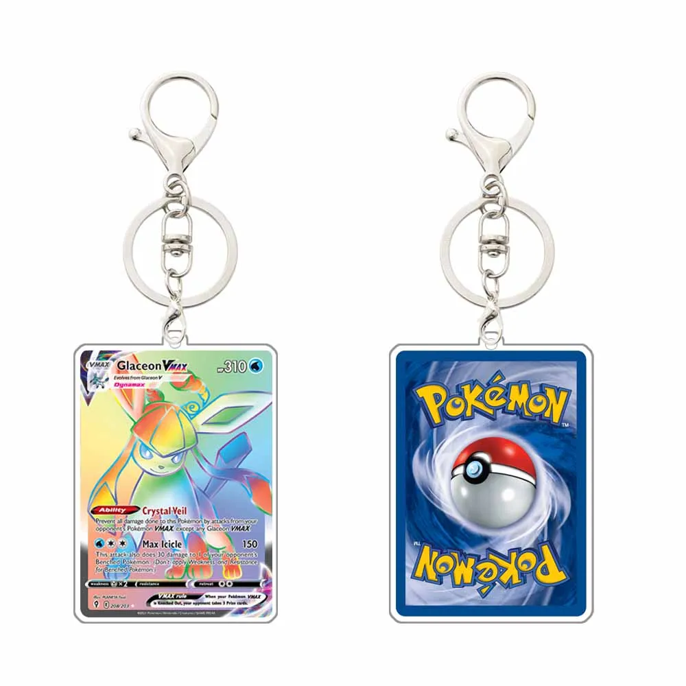 البوكيمون أنيمي ميو Charizard Leafeon Glaceon Umbreon Gardevoir Morpeko Lapras الكرتون سلسلة مفاتيح مصنوعة من الأكريليك قلادة الديكور