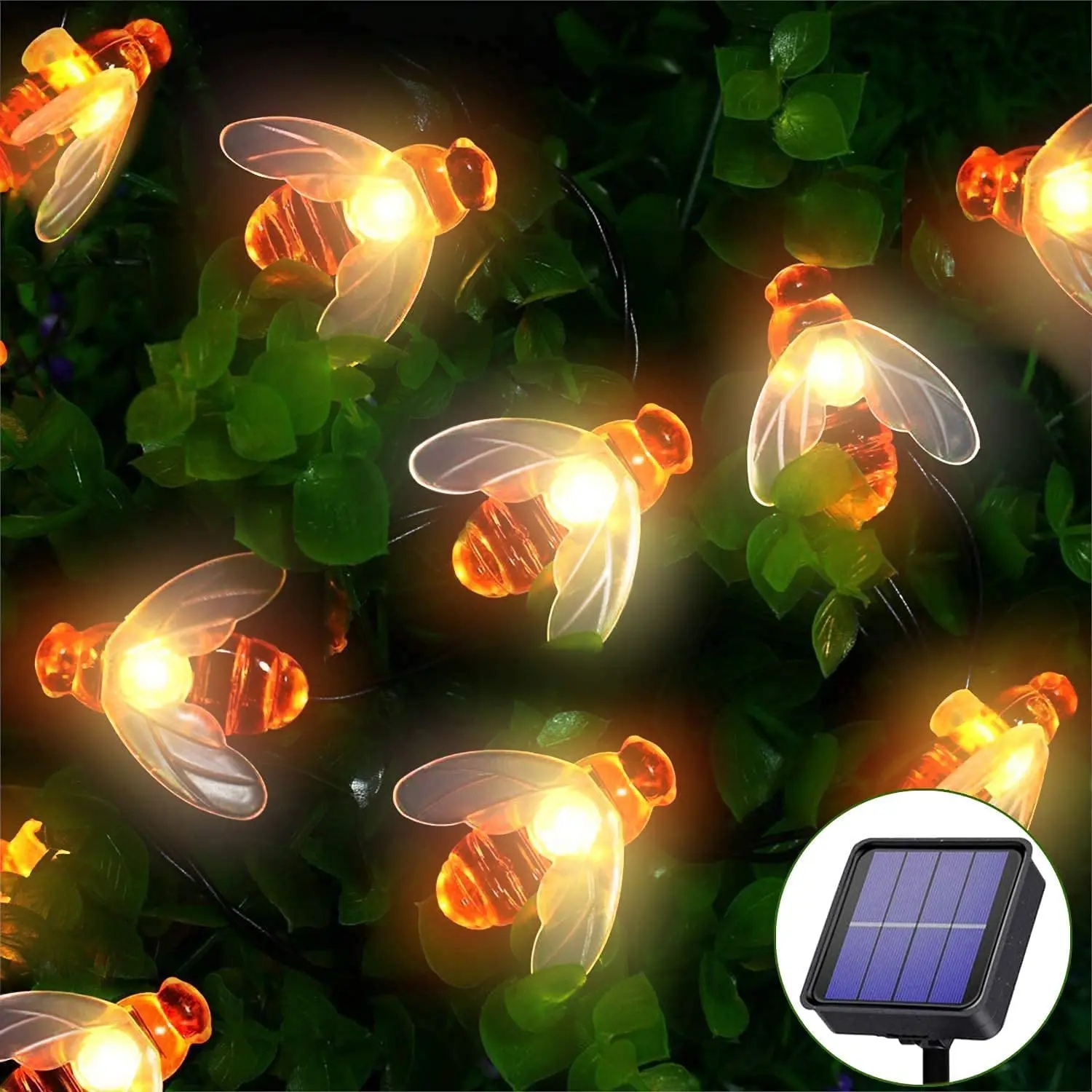 

Solar Garden Lights Outdoor Waterproof 20LED Bumble Bee Solar Fairy Lights Waterproof Solar String Lights for Garden Decorative