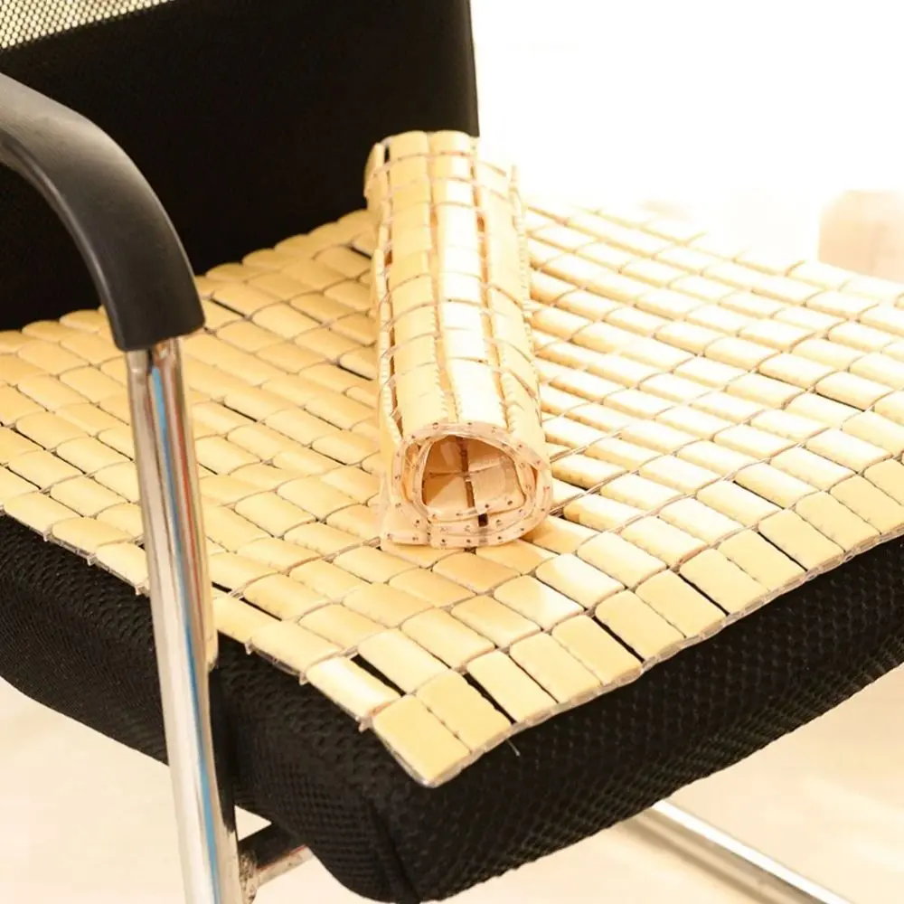 Cool Summer Seat Mat High Ventilation Mahjong Shape Bamboo Seat Cushion Square Wear-resistant Cooling Chair Cover Sofa