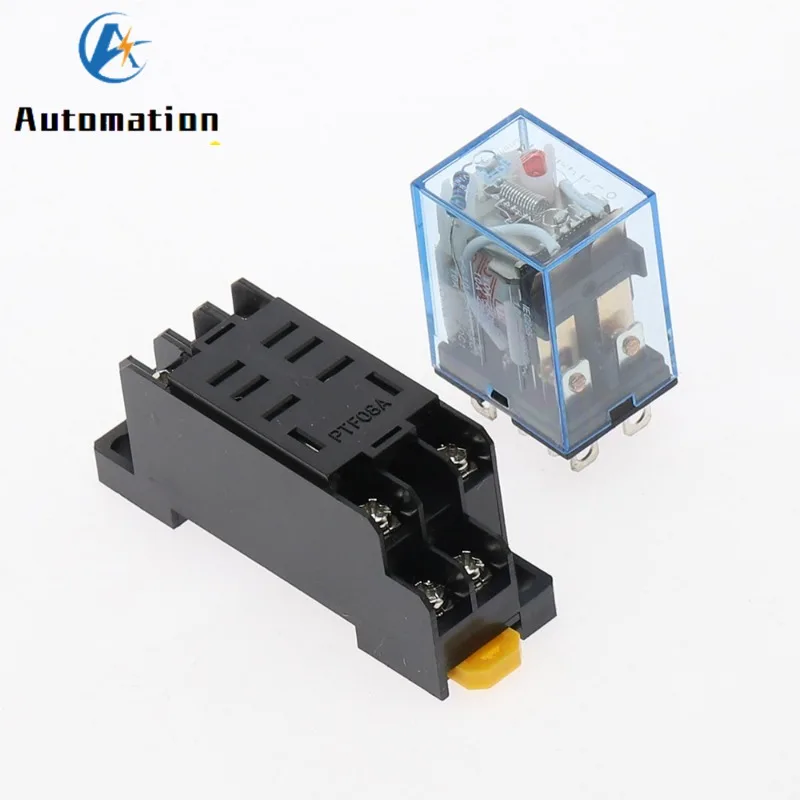 12V 24V 36V 110V 220V 380V DC/AC 10A 8PIN Coil Power Relay DPDT LY2NJ HH62P HHC68A-2Z With Socket Base