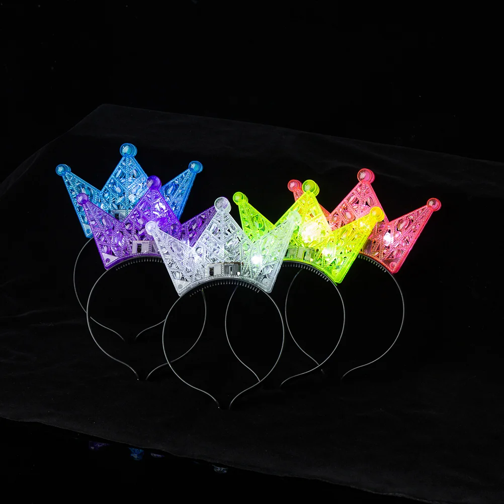 

5 Pcs Crown Headband Shining LED Hair Accessories Headwear Miss Princess Costumes for Girls