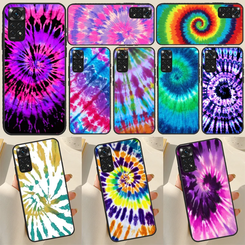 Rainbow Spiral Tie Dye Case For Xiaomi Redmi Note 10 11 12 Pro Note 9 8 Pro 9S 10S 11S 12S 10A 10C 9C 12C Coque