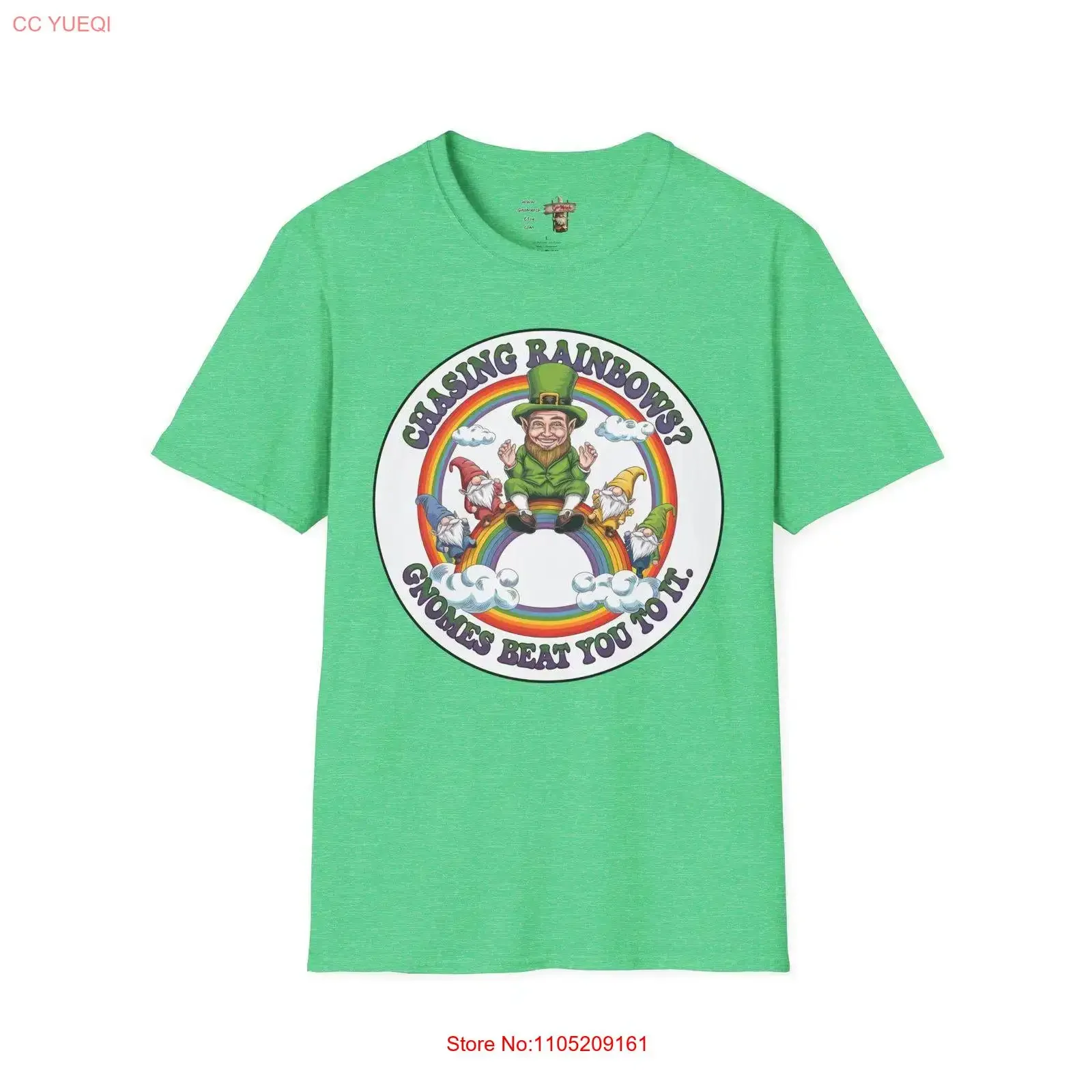 Camiseta para adultos, divertida camiseta sarcástica del Día de San Patricio, duende, viaje, Gnomo, Rainbow Heist, vintage, lavada, ligeramente suave