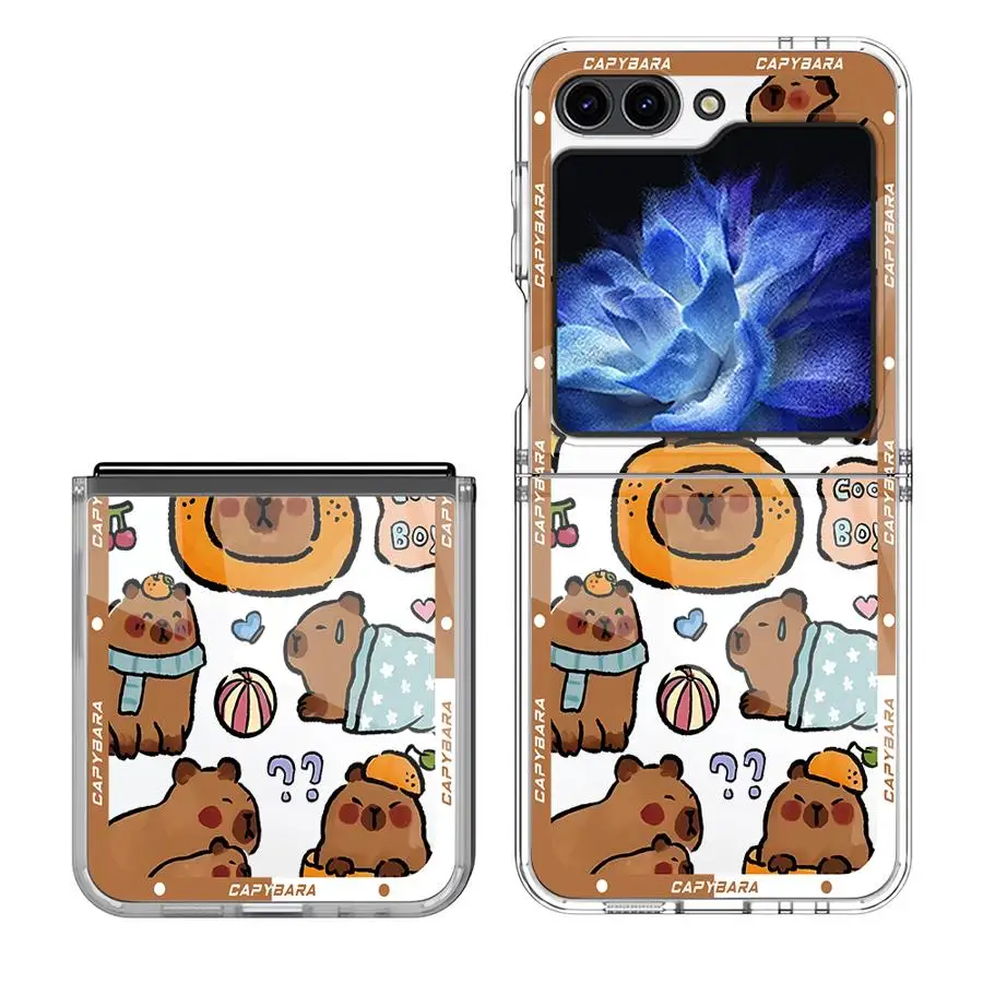 Cute Capybara Funny Case for Samsung Galaxy ZFold7 ZFold5 ZFold6 Z Fold 7 6 5 4 3 ZFold3 ZFold4 Hard Phone Cover